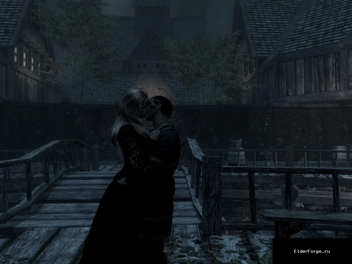Обложка мода: Поцелуи в Skyrim LE — романтический мод с опцией «Поцелуй меня»
