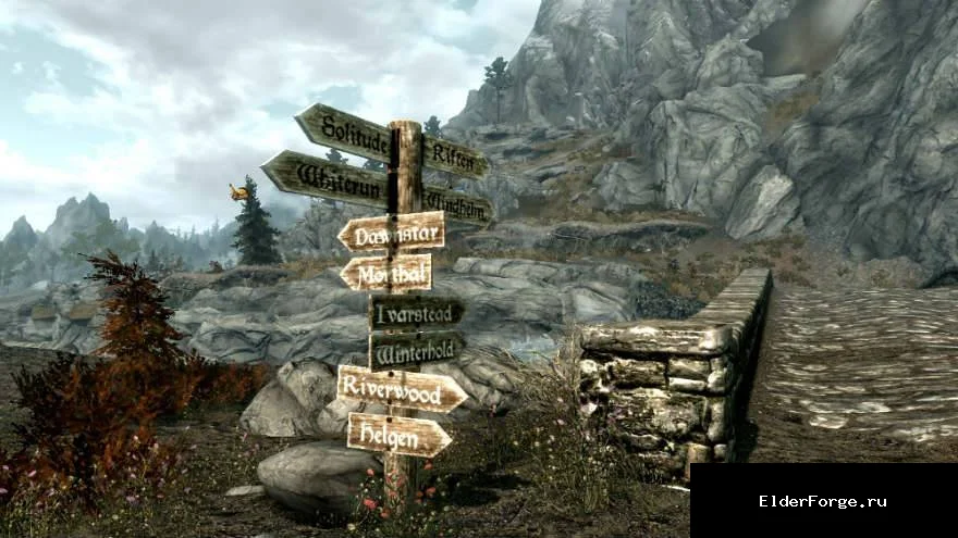 Обложка мода: Point The Way LE — дорожные указатели в Skyrim