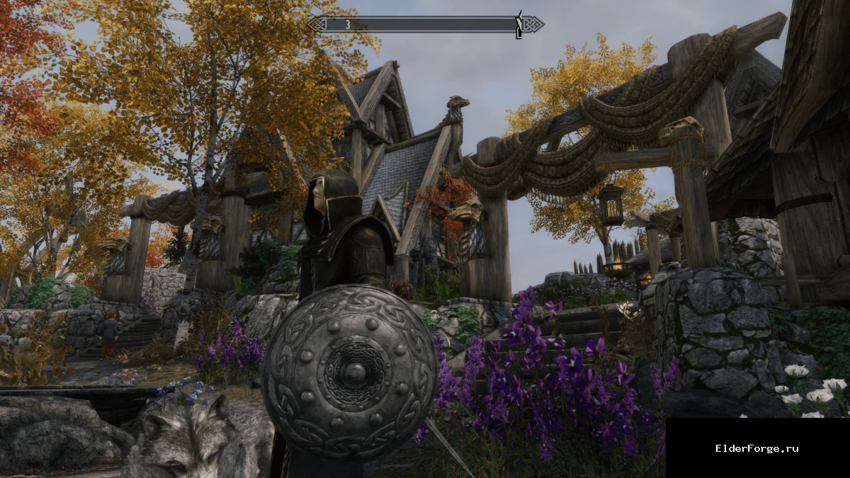 Обложка мода: Полосчатый стальной щит для Skyrim SE – прочный и детализированный щит