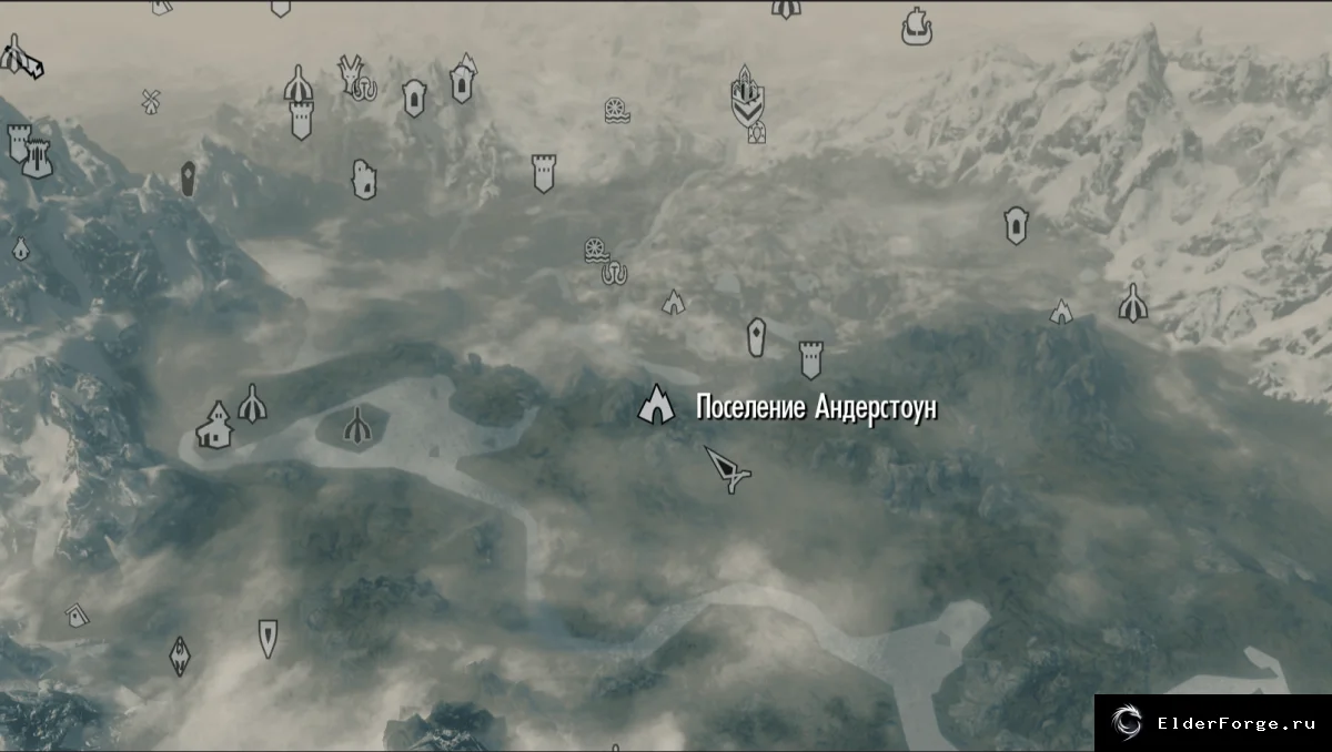 Обложка мода: Поселение Андерстоун — горное приключение в Skyrim LE