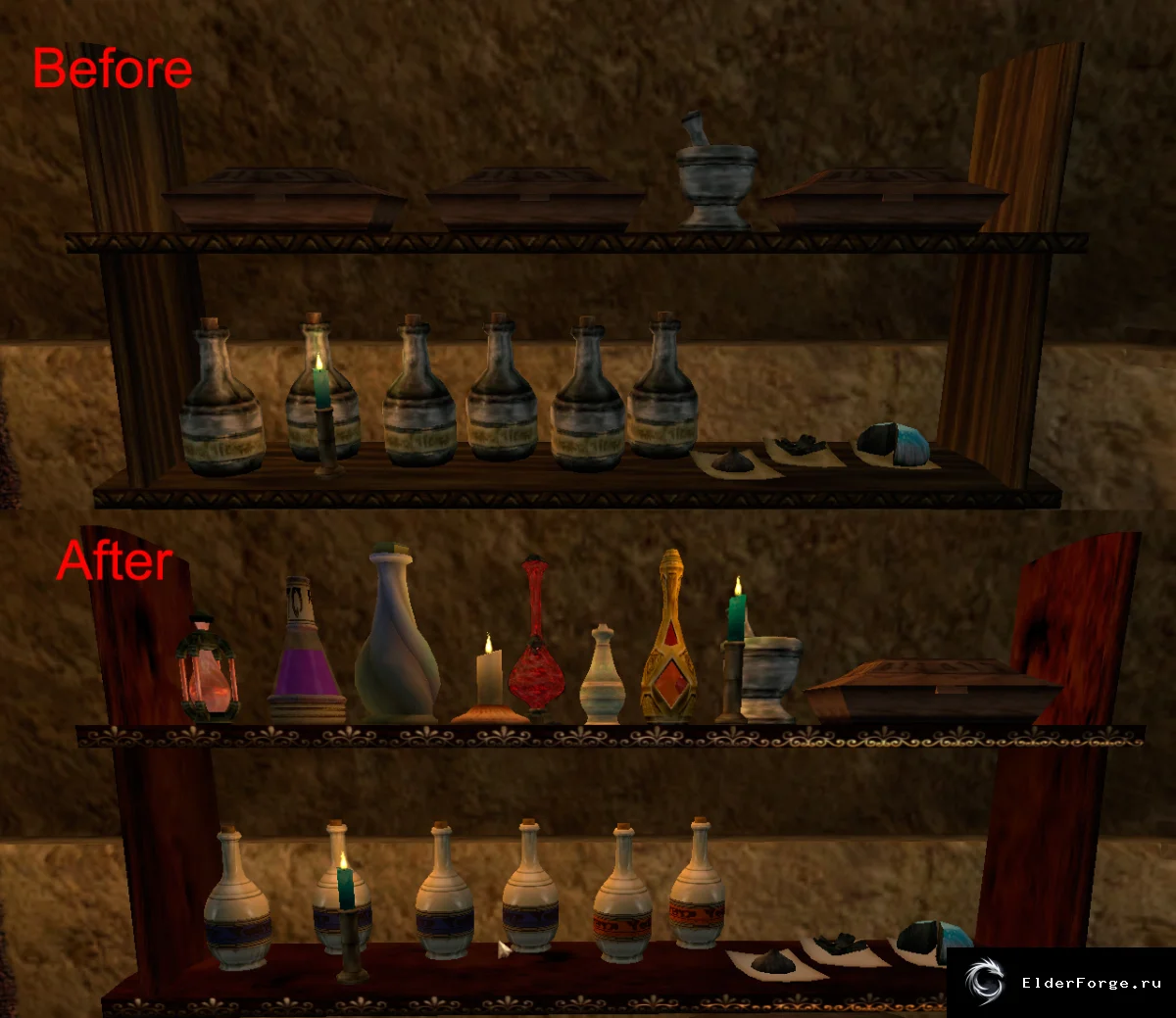 Обложка мода: Potion Upgrades 1.5b – новые модели и иконки зелий для Morrowind