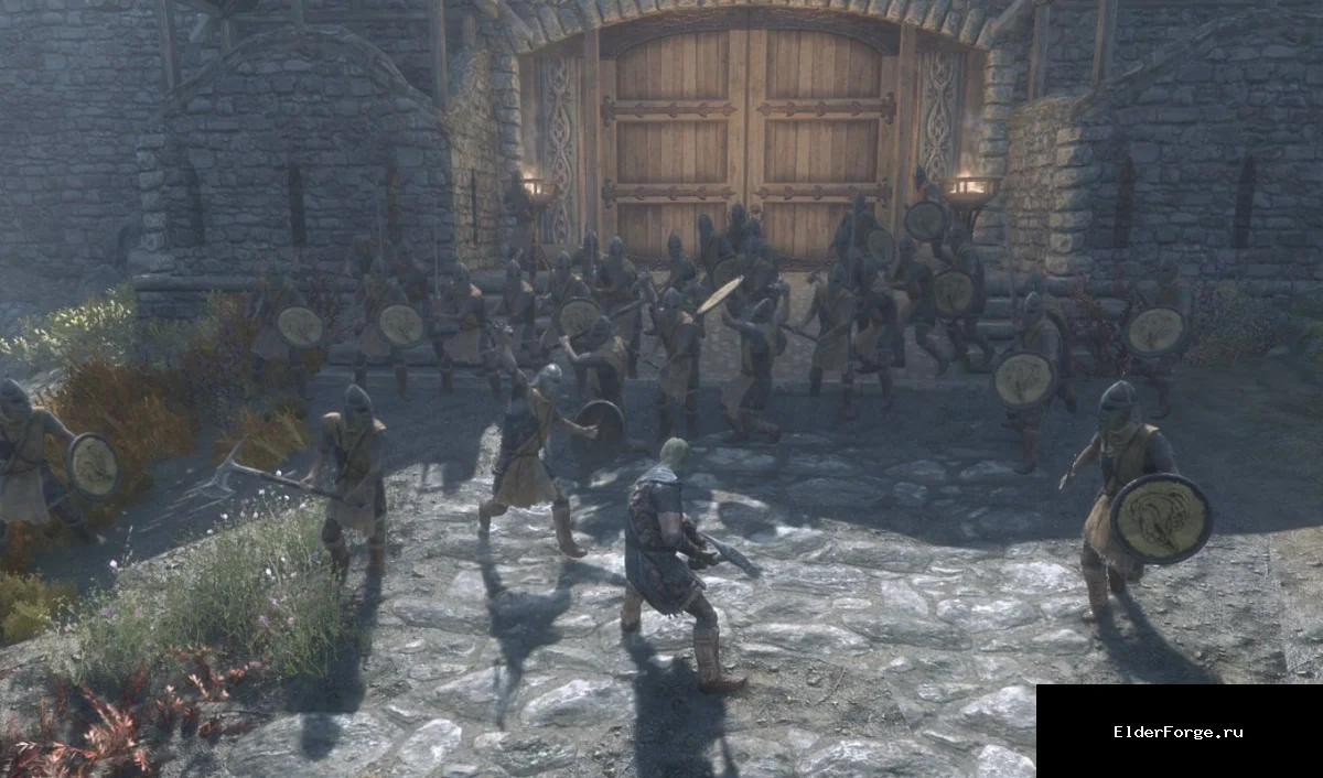 Обложка мода: Прикрытие броней фракций – динамические атаки в Skyrim SE-AE