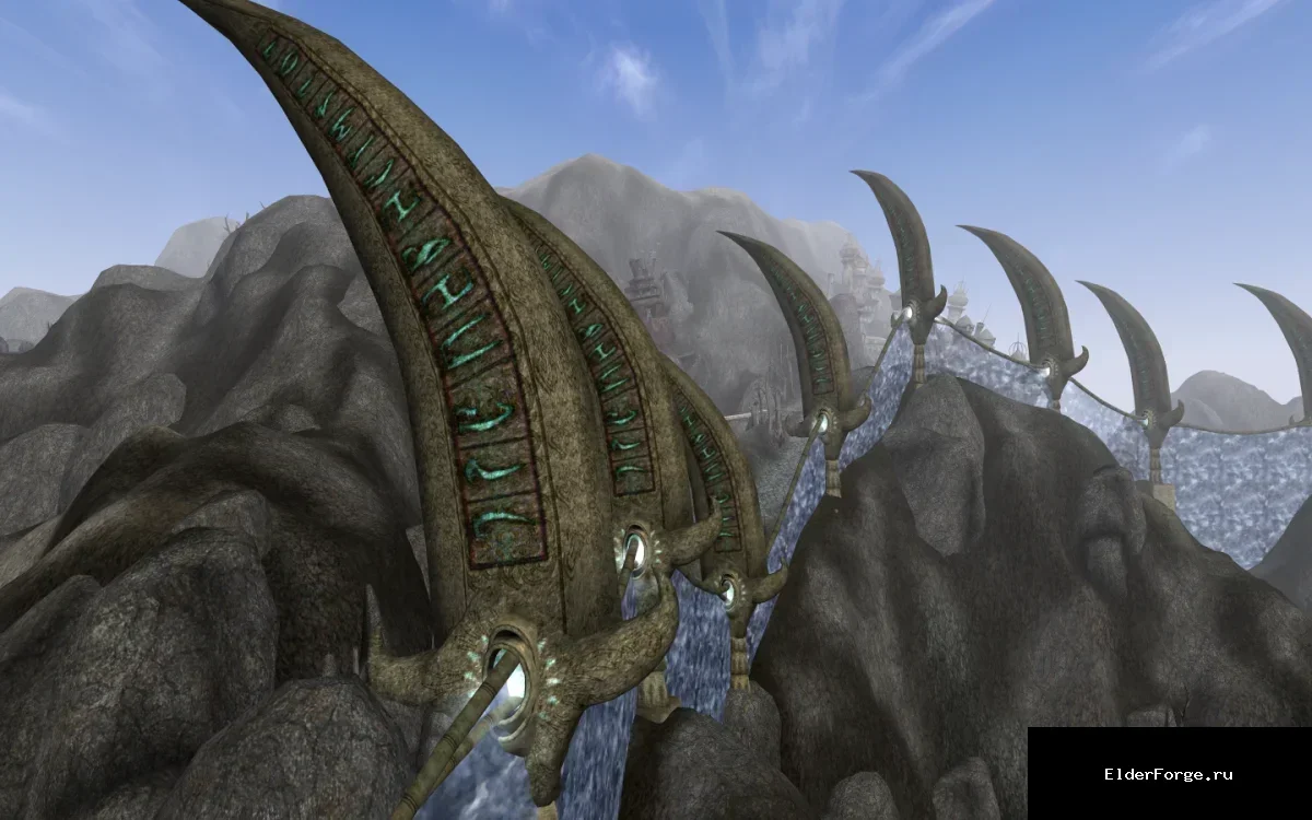 Обложка мода: Призрачная стена в стиле концепт‑арт для Morrowind – уникальный визуальный эффект