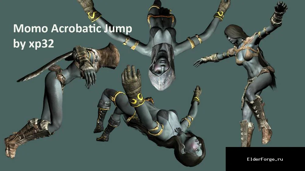 Обложка мода: Прыжок-сальто LE — Momo Acrobatic Jump, сальто назад и вперёд в Skyrim
