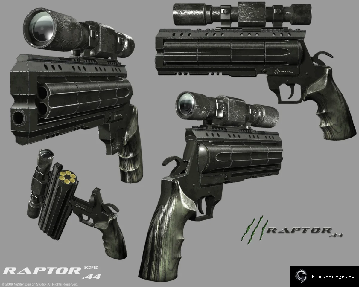 Обложка мода: RAPTOR .44 Revolver для Fallout 3 — два револьвера