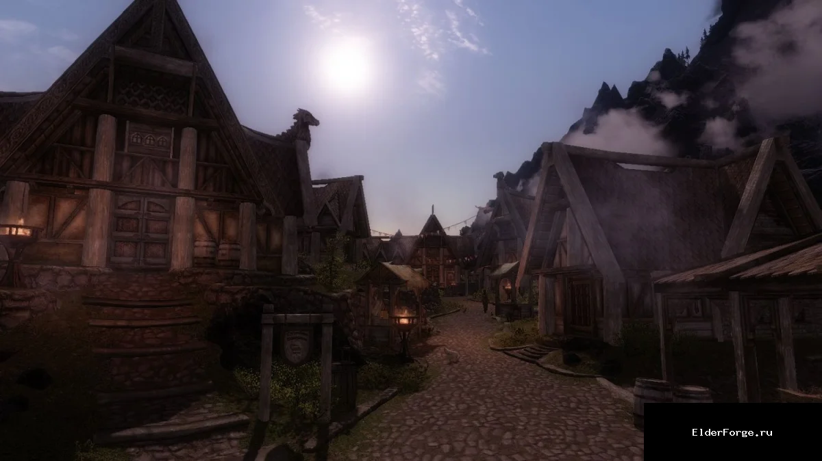 Обложка мода: Рассвет Вайтрана: новые торговцы, локации и детали для Skyrim LE