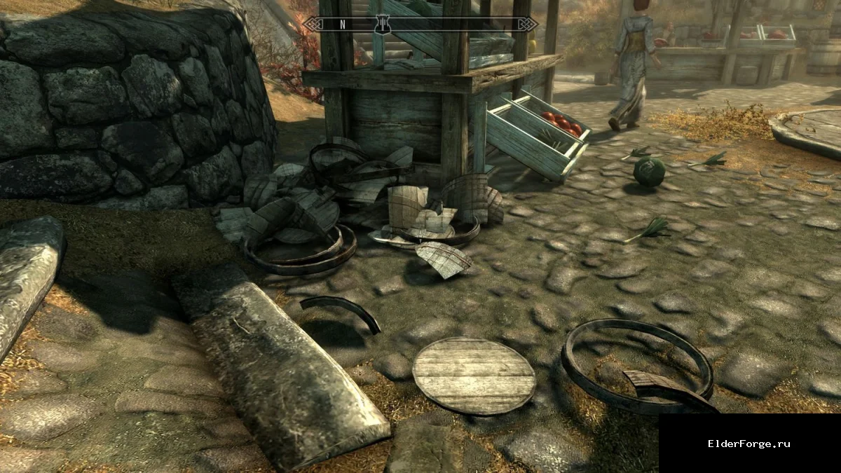 Обложка мода: Разрушаемый мир в Skyrim SE‑AE: ломайте мебель и получайте лут