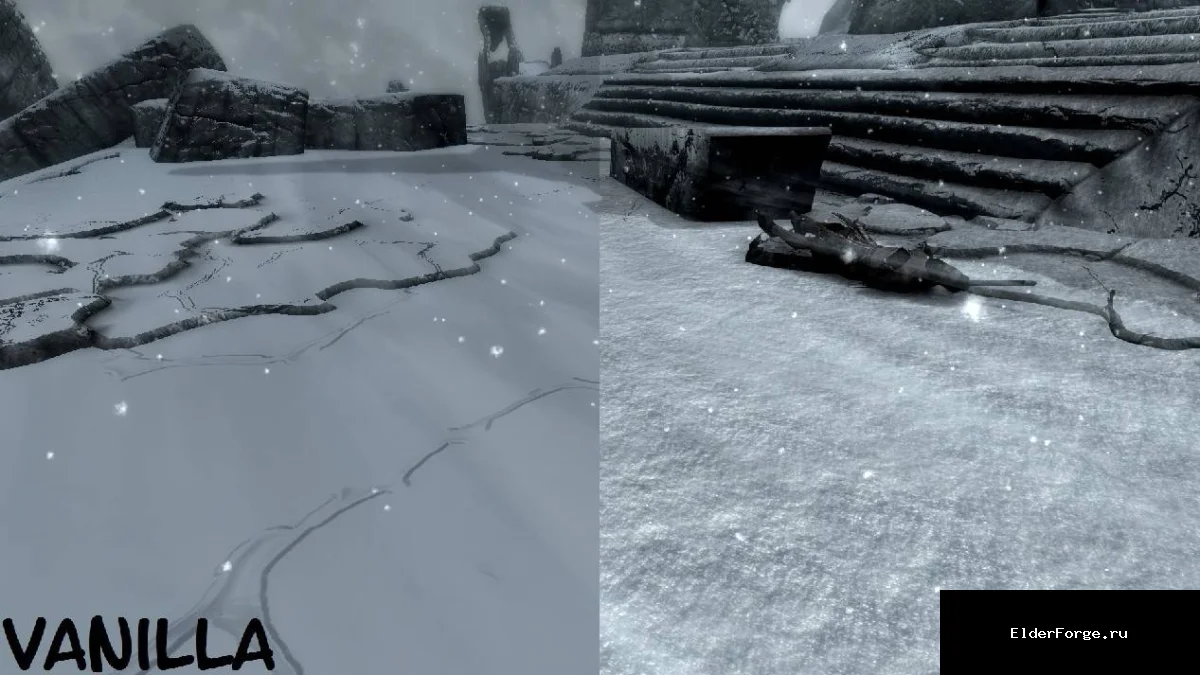 Обложка мода: Реалистичные текстуры снега и воды для Skyrim Legendary Edition