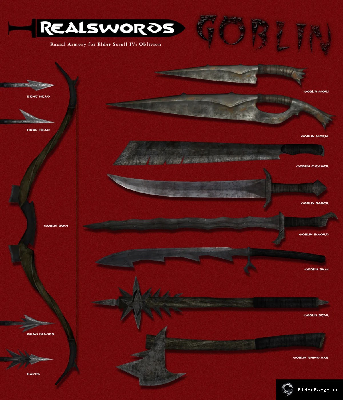 Обложка мода: Гоблинское оружие для Oblivion — RealSwords Гоблин