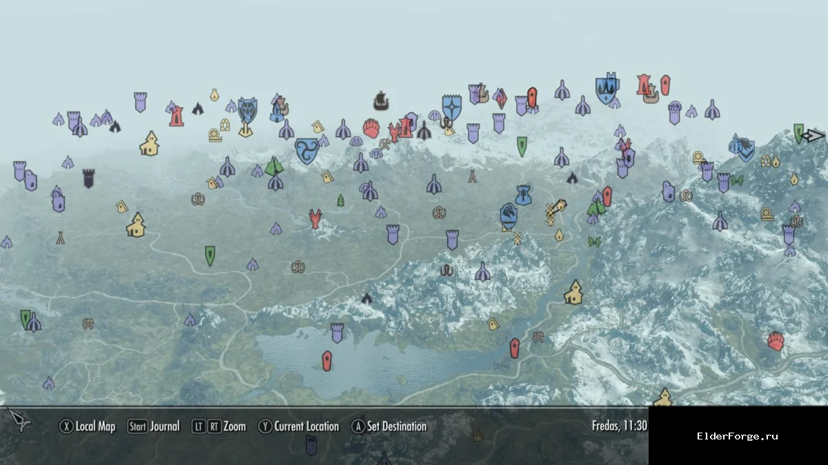 Обложка мода: Реколор маркеров карты для Skyrim Legendary Edition – яркие цвета от skyrimlazz
