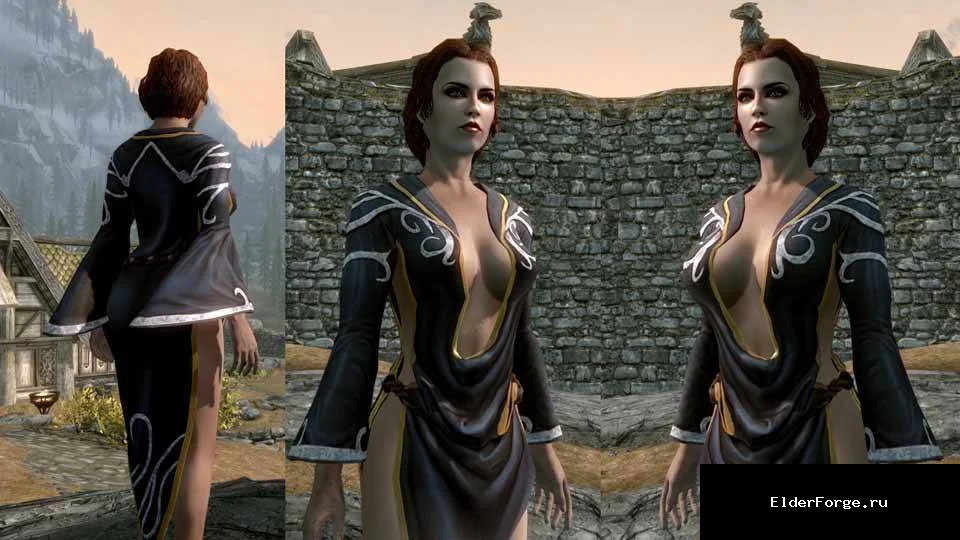Обложка мода: Ремодель робы Архимага для CBBE в Skyrim LE – ночной костюм