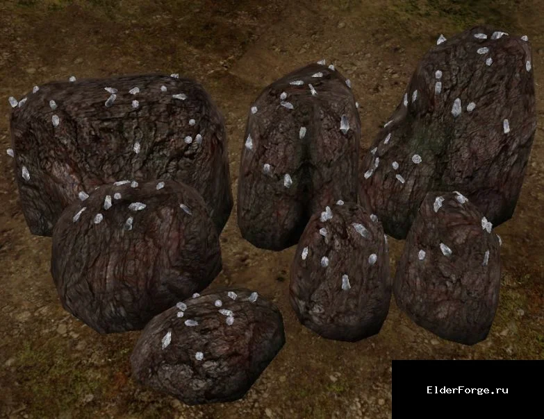 Обложка мода: Реплейсер месторождений минералов для Morrowind – улучшенные модели стекла, эбонита и брилли…