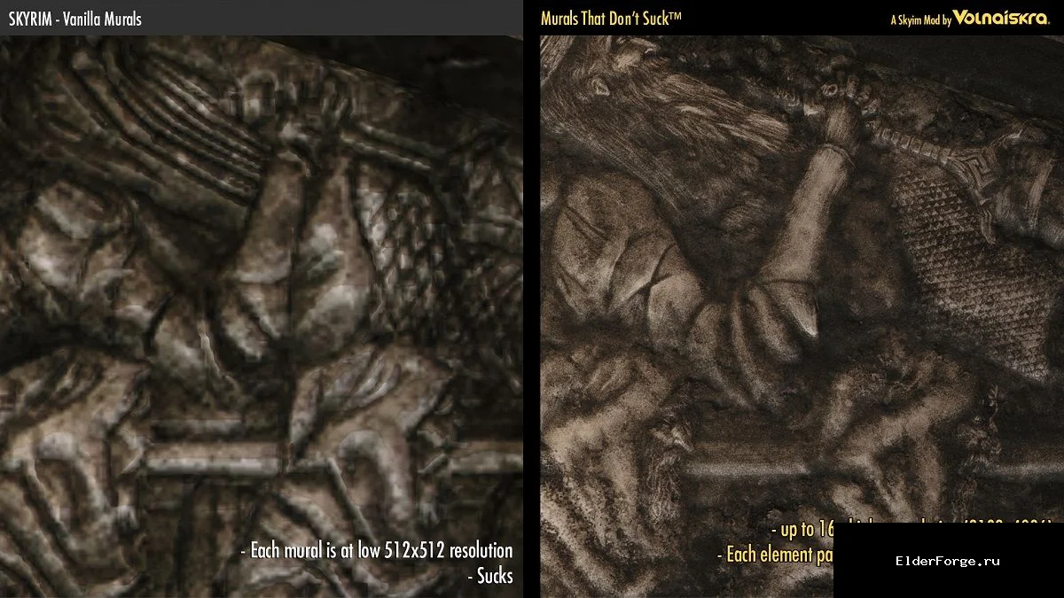 Обложка мода: Ретекстур фресок для Skyrim LE – детализированные и яркие стенописи