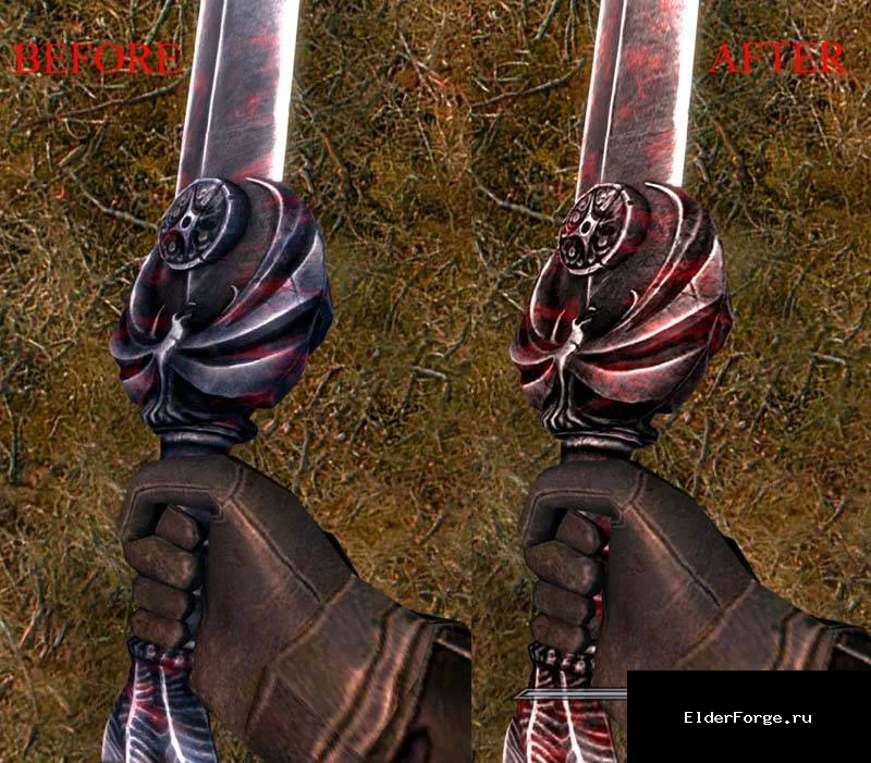 Обложка мода: Ретекстур клинка Соловья для Skyrim Legendary Edition – яркий Nightingale Blade