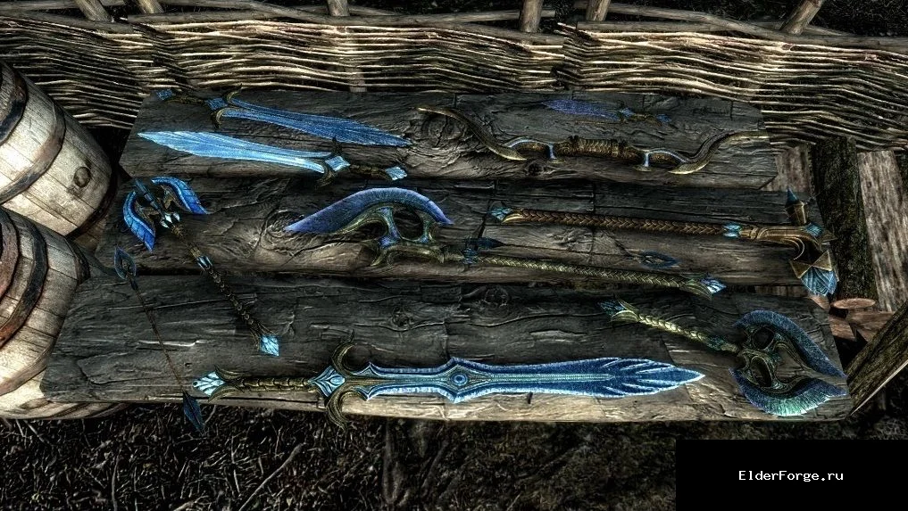 Обложка мода: Ретекстур стеклянного оружия для Skyrim SE – новые авторские текстуры