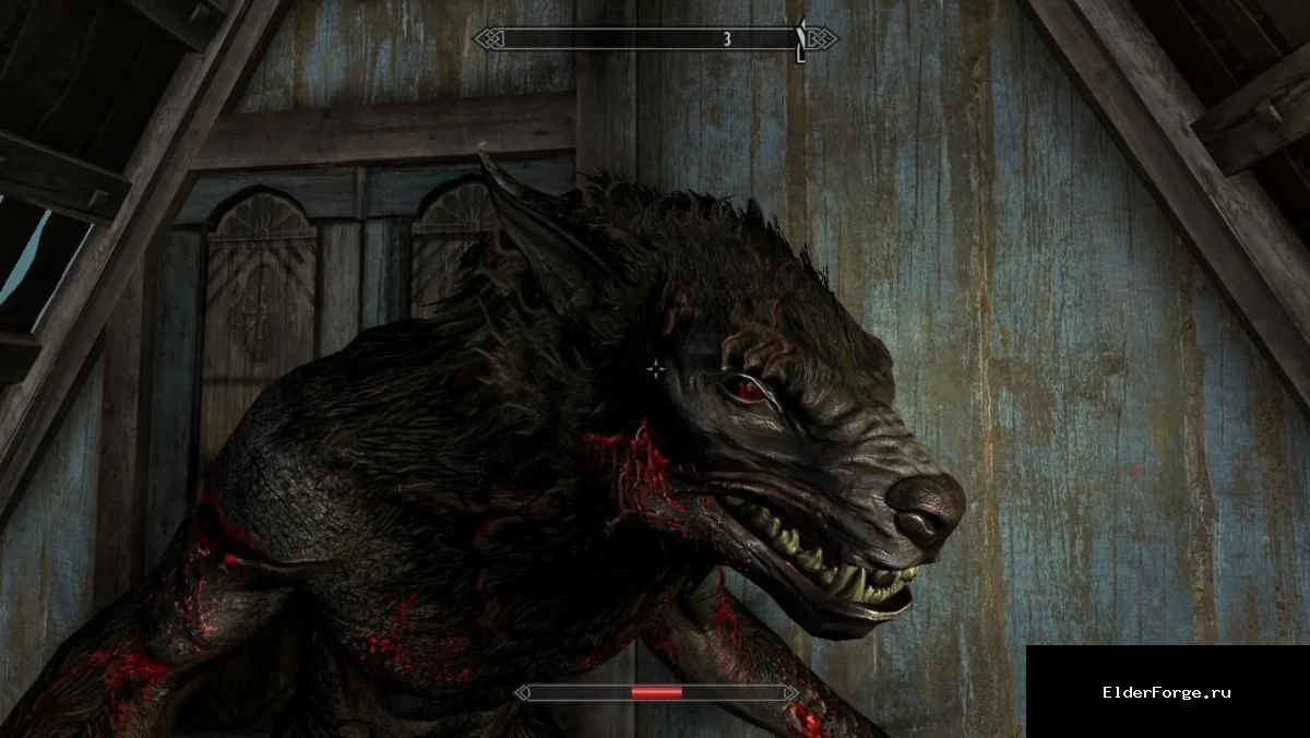 Обложка мода: Ретекстур Вервольфа для Skyrim LE – светлая кожа, реалистичная кровь и шрамы