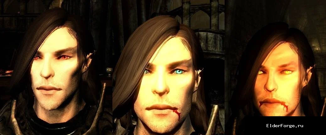 Обложка мода: Ретекстурированный пакет глаз вампиров для Skyrim LE – 3 ярких цвета от Den987