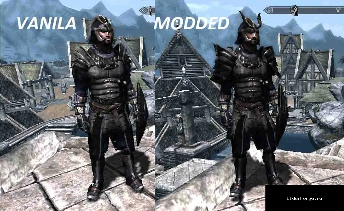 Обложка мода: Самурайская броня «Клинки» — стильный реплейсер для Skyrim Legendary Edition