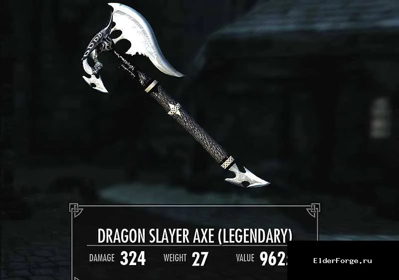 Обложка мода: Секира Довакина — мощное двуручное оружие для Skyrim Legendary Edition