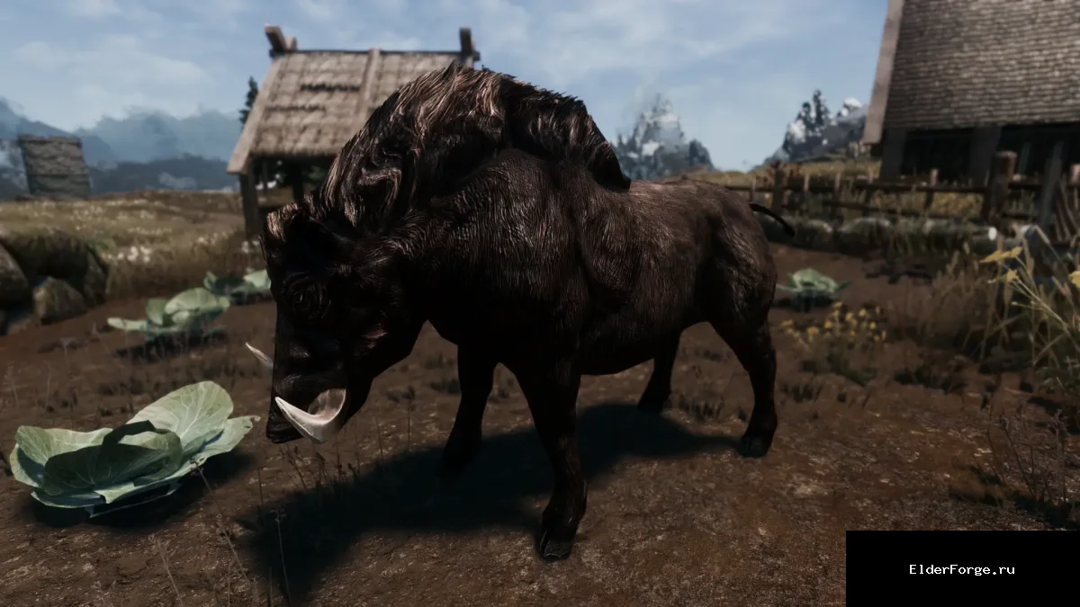 Обложка мода: Щетиноспины Boar 4K – текстуры 1K/2K/4K для Skyrim SE/AE