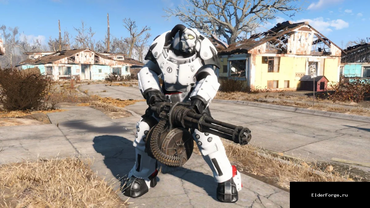 Обложка мода: Силовая броня Института для Fallout 4 – белый ретекстур X‑01, T‑60, T‑51
