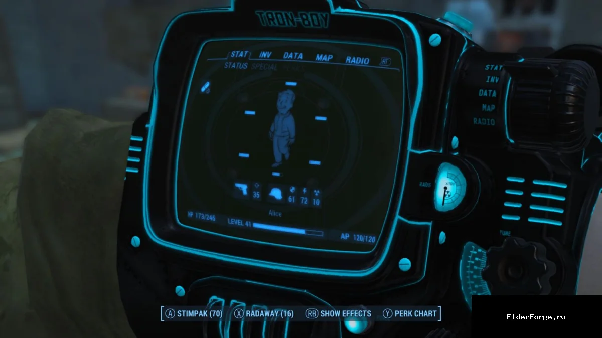 Обложка мода: Синий Пиб-бой – яркая ретекстура персонажа в Fallout 4