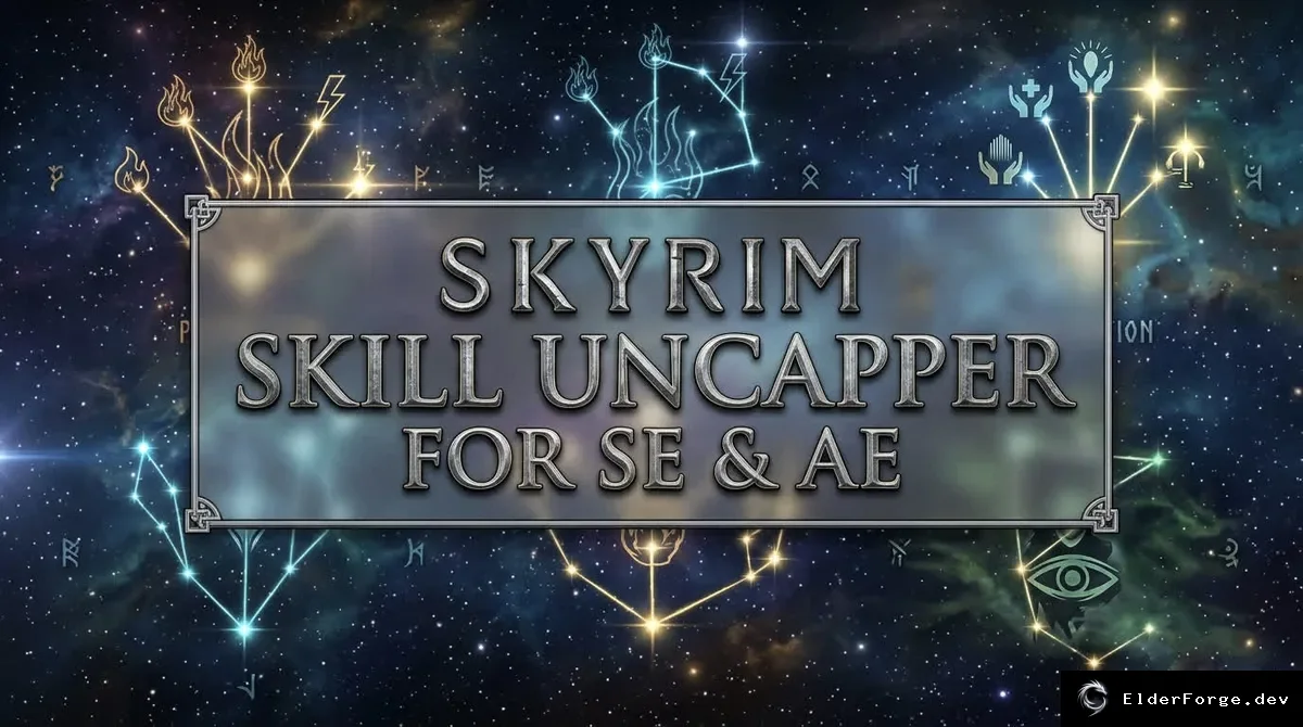 Обложка мода: Skyrim Skill Uncapper – Полный контроль над уровнями навыков в SE и AE
