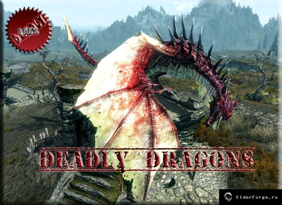 Обложка мода: Смертоносные драконы — новые заклинания Skyrim LE