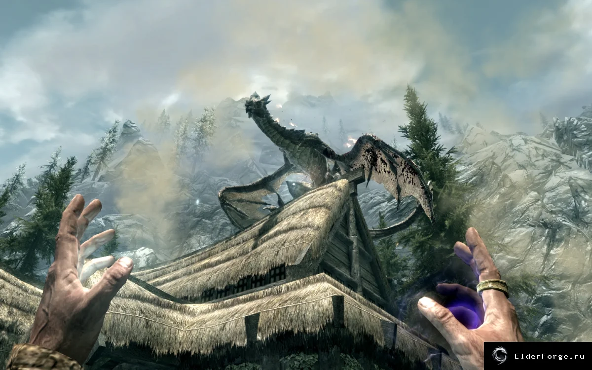Обложка мода: Реакция населения на драконов и вампиров в Skyrim LE — Спасайся, кто может! 3.0/4.0