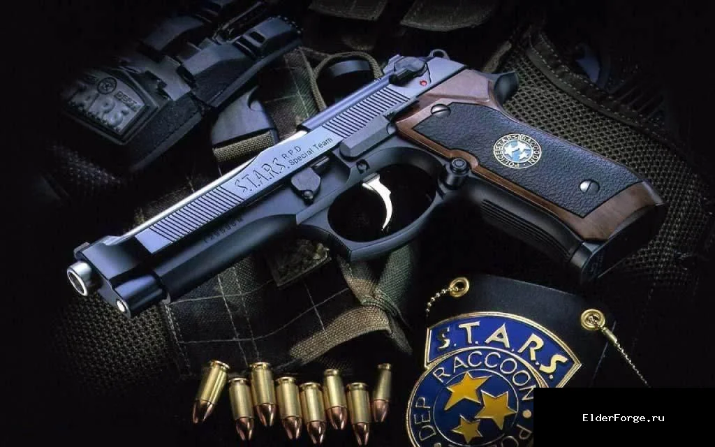 Обложка мода: S.T.A.R.S с фонариком – новый пистолет M92SE для Fallout 4
