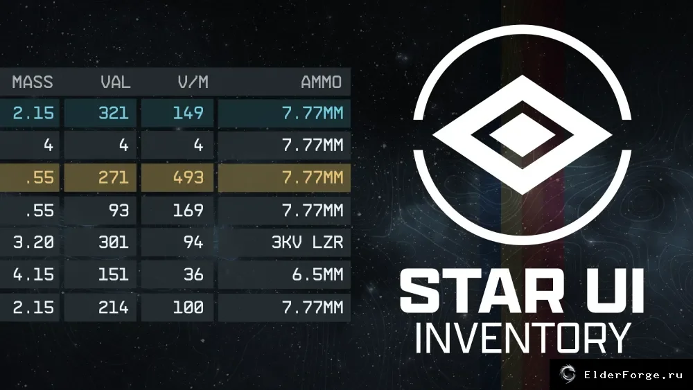Обложка мода: StarUI Inventory для Starfield — улучшенный интерфейс инвентаря