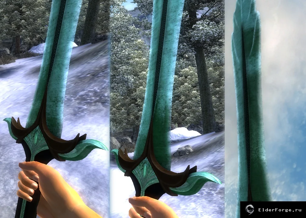 Обложка мода: Стеклянный эльфийский меч из Skyrim для Oblivion — уникальное оружие
