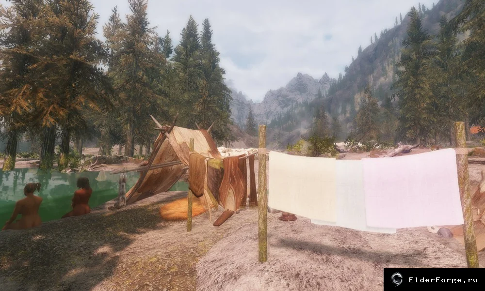 Обложка мода: Стираное бельё Skyrim LE — бытовые детали и атмосфера деревень