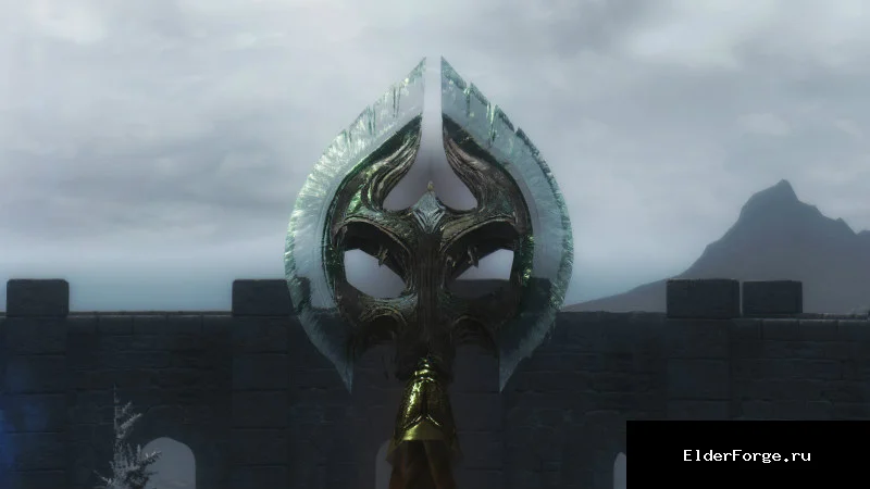 Обложка мода: Светоотражающая стеклянная броня и оружие для Skyrim SE‑AE – реалистичный рендер