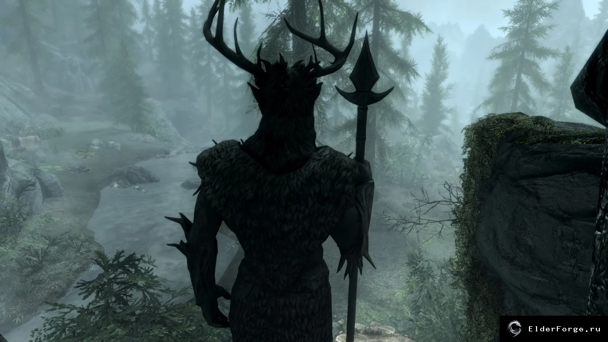 Обложка мода: Святилище Хирсина — статуя даэдрического принца для Skyrim LE