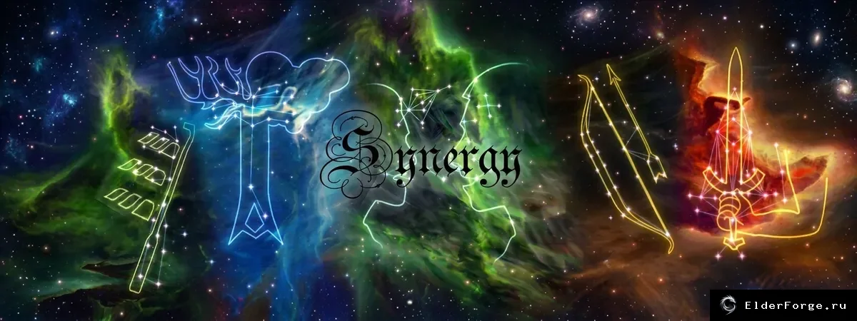 Обложка мода: Synergy – полное переосмысление навыков и перков для Skyrim SE/AE