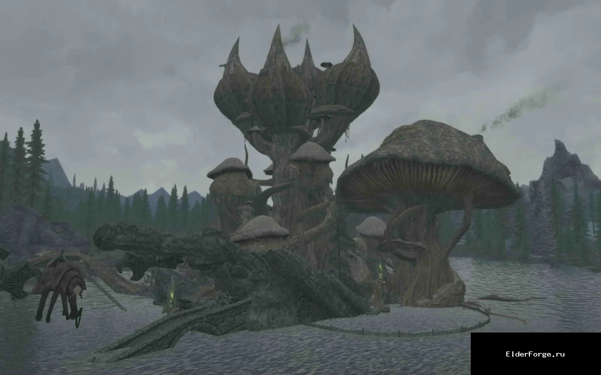 Обложка мода: Тель Налта — живописная деревня на озере в Skyrim SE-AE