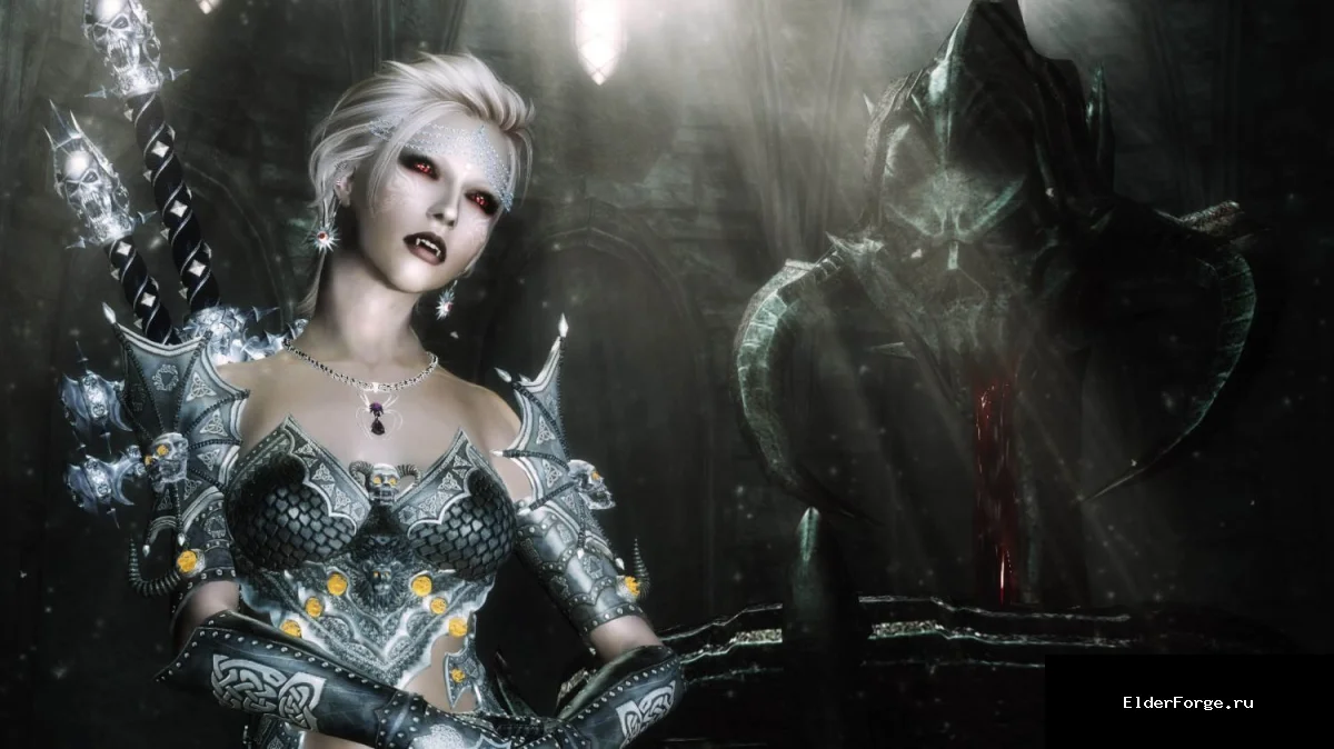 Обложка мода: Темная рыцарская броня вампира для Skyrim LE – стильный набор для женских персонажей