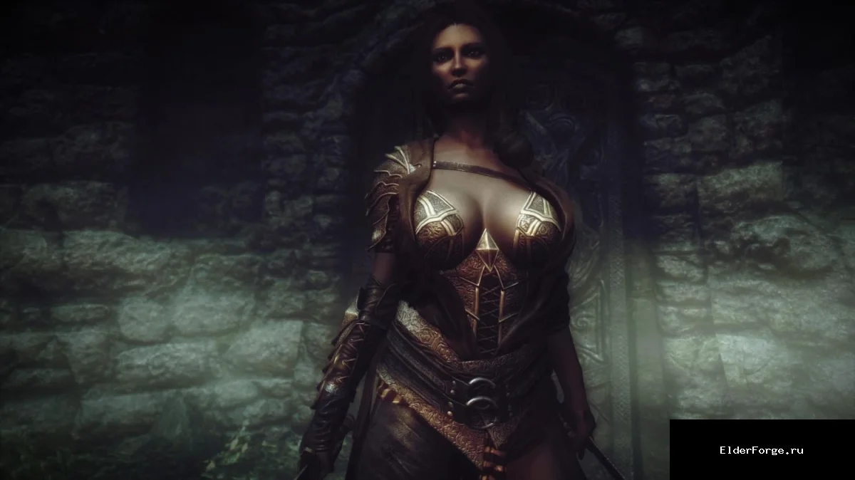 Обложка мода: Темно‑красная ретекстура брони Ад‑Дахна для Skyrim Legendary Edition
