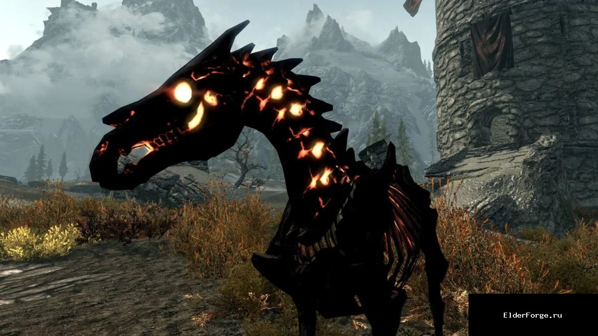 Обложка мода: Тенегрив: Огненный скелет — визуальный реплейсер для Skyrim SE