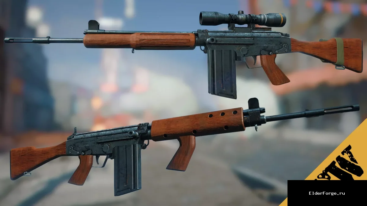 Обложка мода: Тяжёлая боевая винтовка T48 FAL для Fallout 4 – уникальное оружие поздней игры