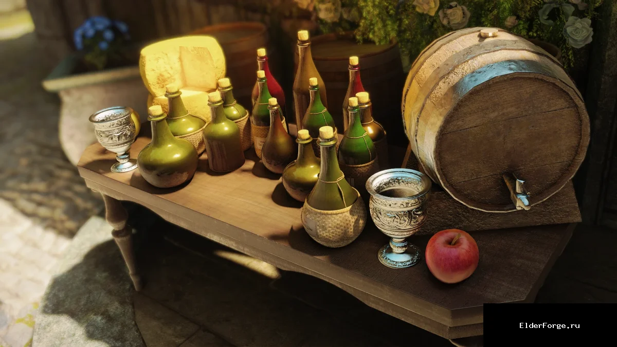 Обложка мода: TMD Winery – красивый реплейсер бутылок вина для Skyrim SE и AE