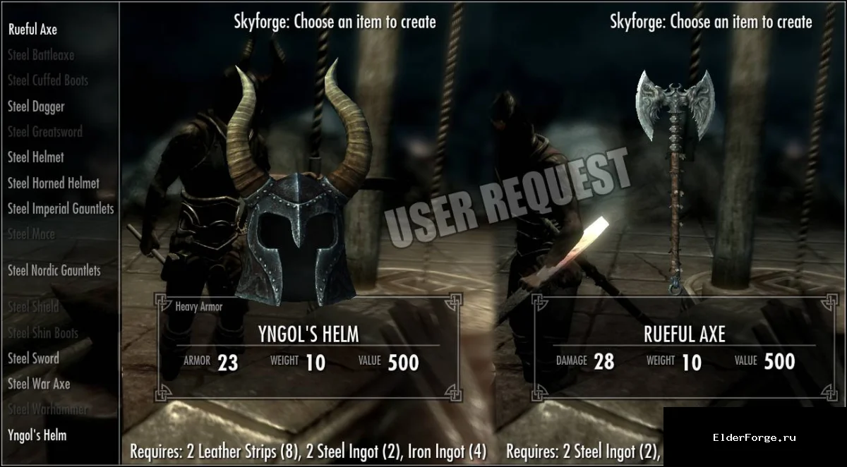 Обложка мода: Топор Скорби и Шлем Ингола — новые предметы для Skyrim LE
