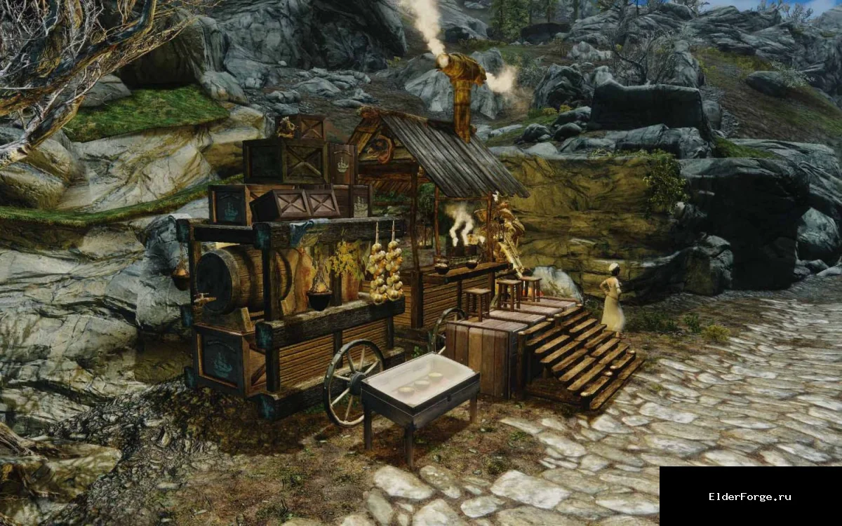 Обложка мода: Торговец едой у фермы Салвиев – новый NPC для Skyrim Legendary Edition