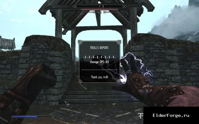 Обложка мода: Тренировочный тролль для Skyrim LE — тестируйте оружие и магию на практике