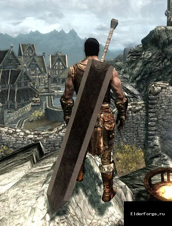 Обложка мода: Убийца Драконов — мощный двуручный меч для Skyrim LE