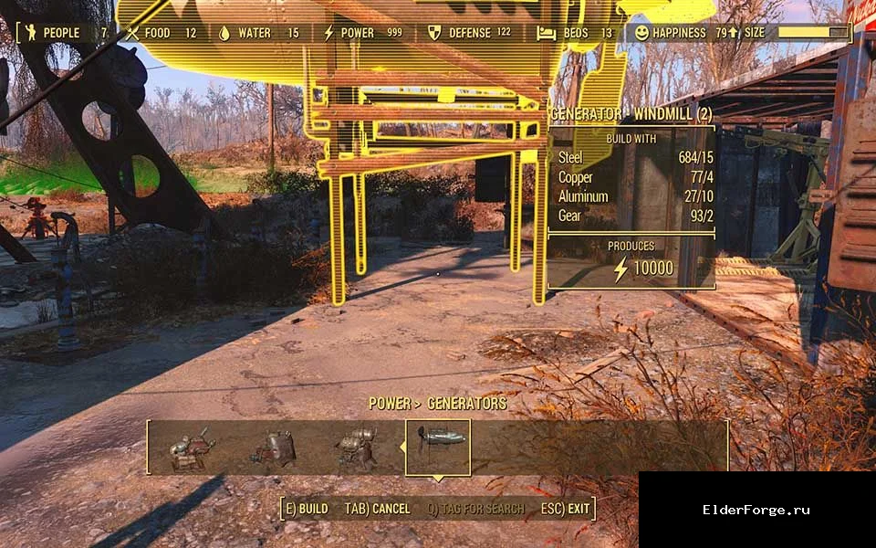 Обложка мода: Улучшенные генераторы для Fallout 4 – энергия до 10 000 единиц
