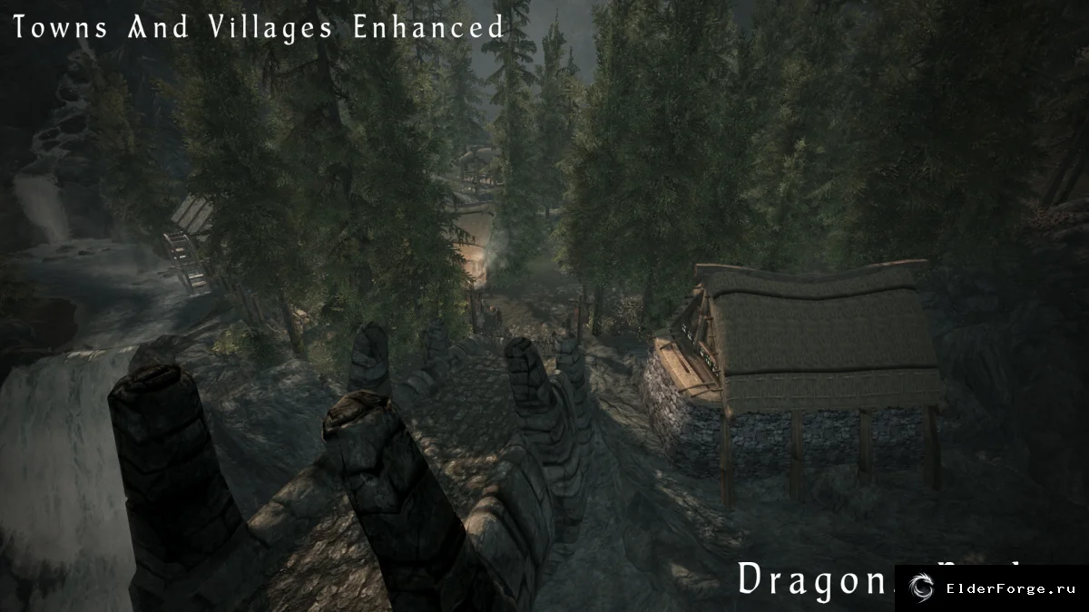 Обложка мода: Улучшенные города и деревни Skyrim LE — новые детали малых поселений