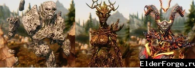 Обложка мода: Улучшенные текстуры Атронахов и Спригганов для Skyrim SE – яркие детали и 4K качество