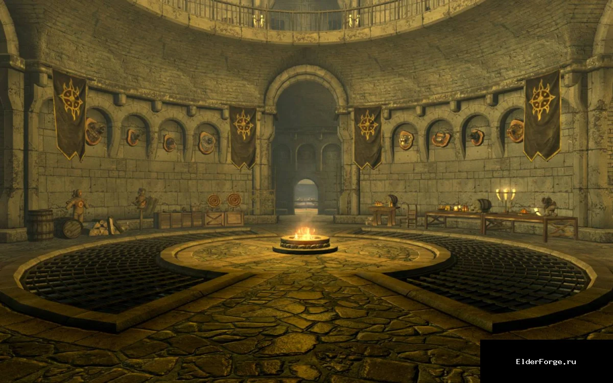 Обложка мода: Улучшенный Форт Стражи Рассвета для Skyrim LE – чистый интерьер, новые предметы и удобные ящики